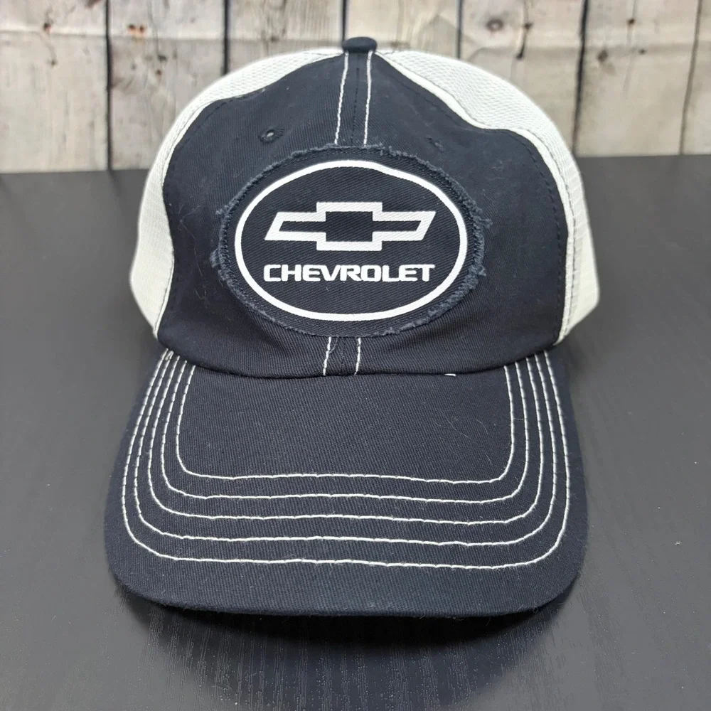 Tee Luv Chevrolet Trucker Hat Navy Blue White Mesh Snapback Chevy Logo Cap